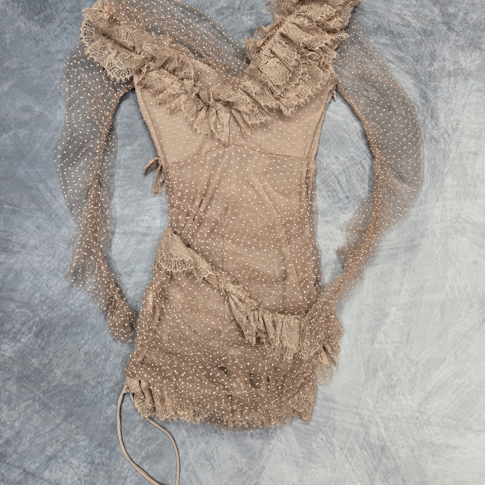Sorrel Blush Lace Frill Mini Dress from House of CB - Picture 6 of 7
